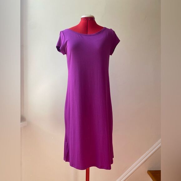 Elieen Fisher Magenta Shift Dress - Picture 4 of 11